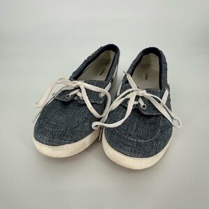 LL Bean Canvas Deck Boat Shoe Loafers Item ID 287089 Blue Womens Size 8.5